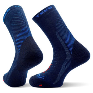 merino walking hiking sock crew storm blue teko 5507