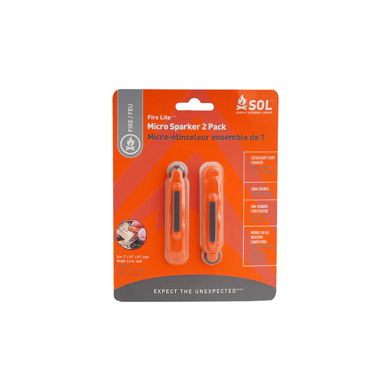 SOL Fire Lite Micro Sparker 2 Pack Front Packaging 2000x