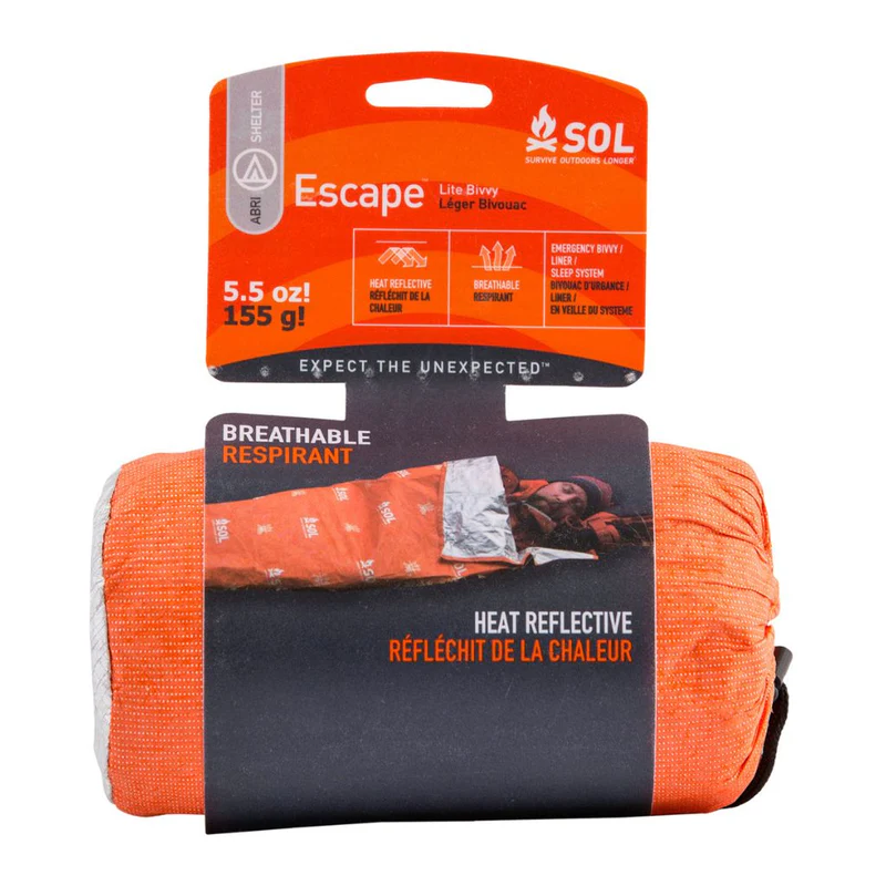 Escape Lite Bivvy in packaging on white