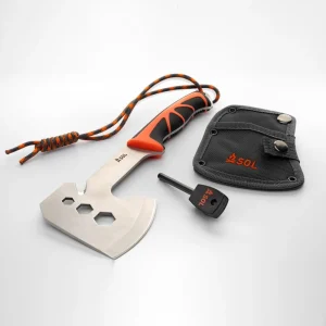 Stoke Camp Hatchet laydown with holster