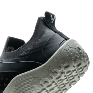 vivobarefoot primus trail knit fg mens barfodssko maend obsidian pelican angled side outside