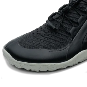 vivobarefoot primus trail knit fg mens barfodssko maend obsidian pelican close up front 2